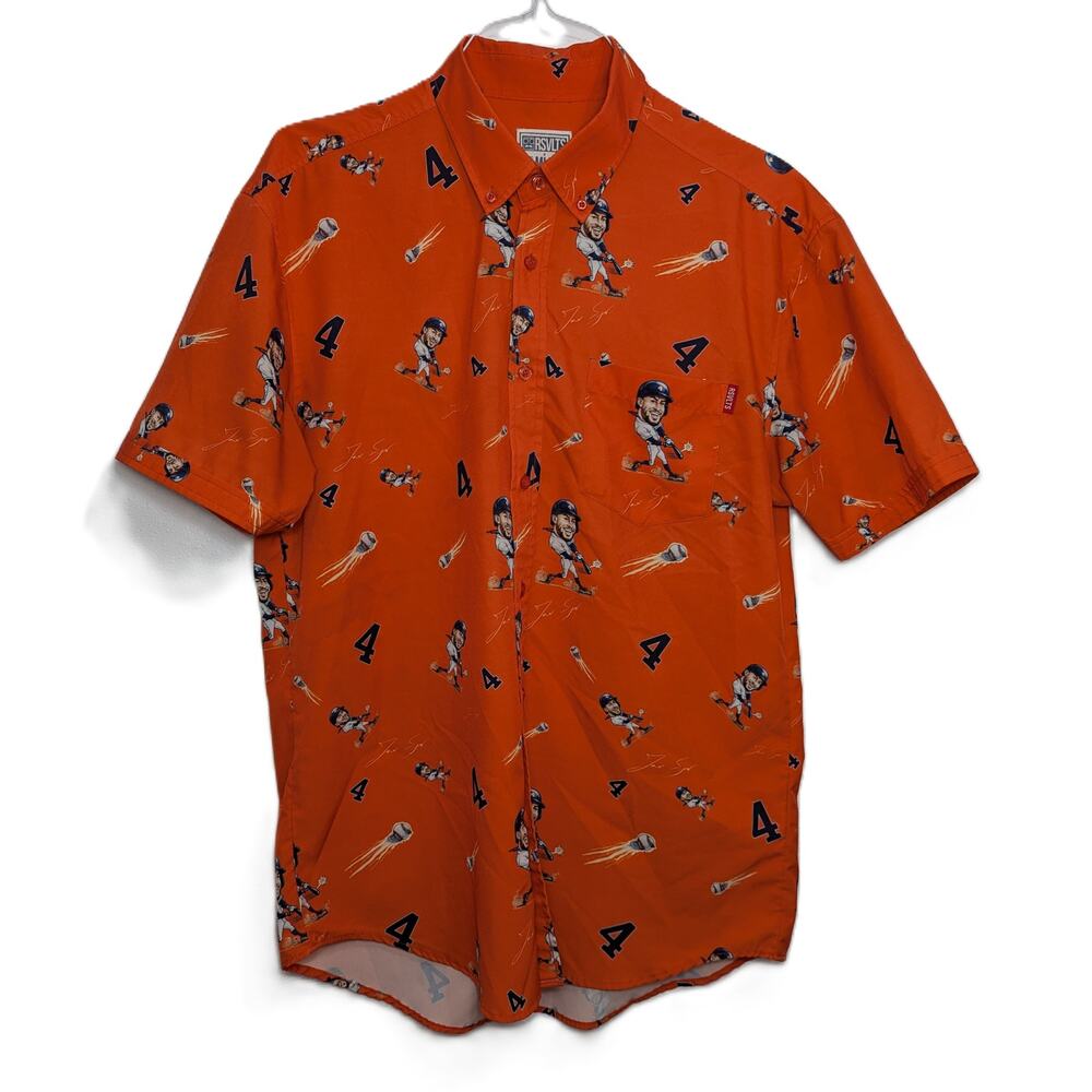 RSVLTS The Roosevelts Houston Astros Shirt Men's Large L Orange Carlos Correa